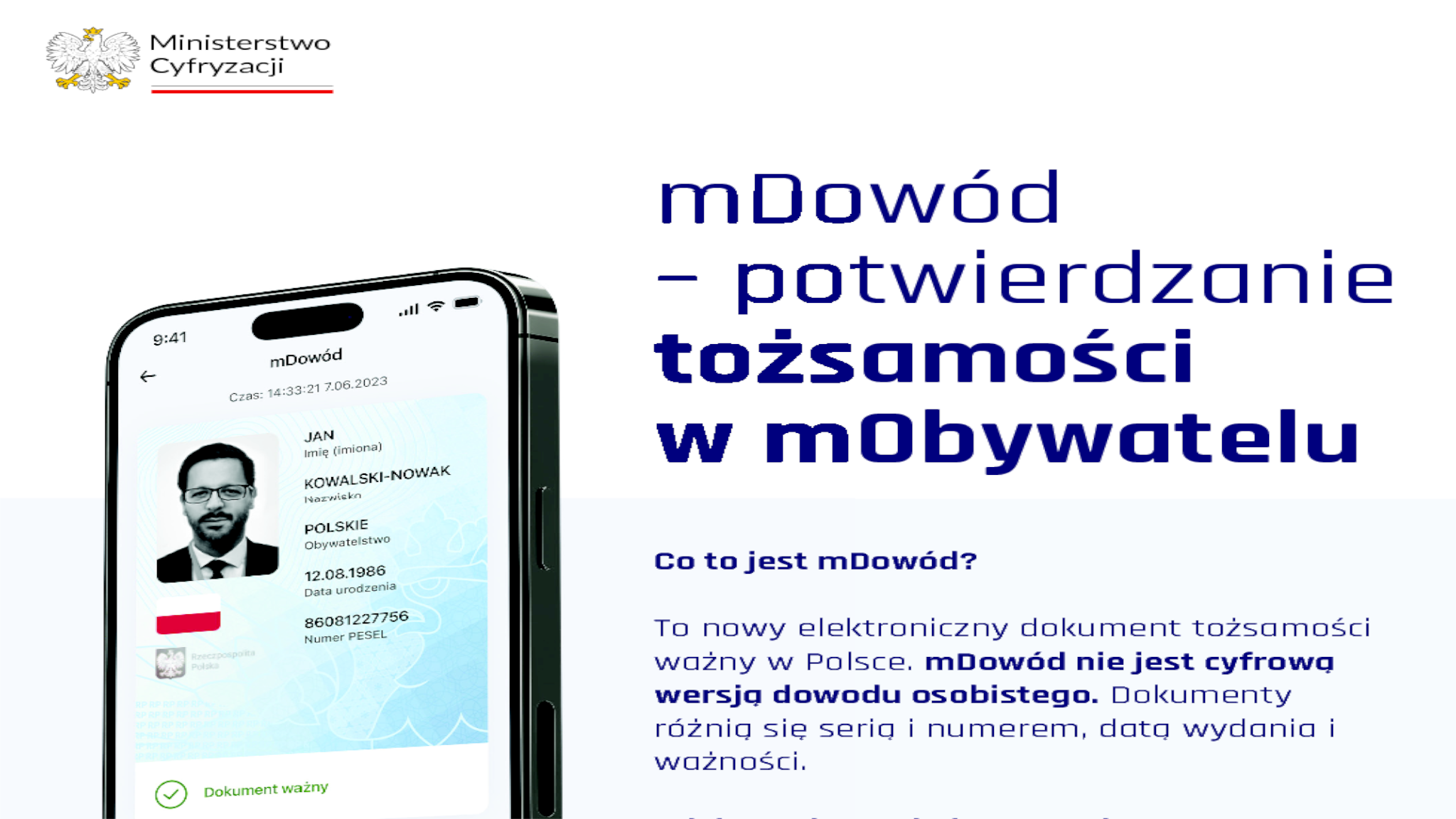 Zdjęcie poglądowe do artykułu: Nowy dokument tożsamości – mDowód ( )