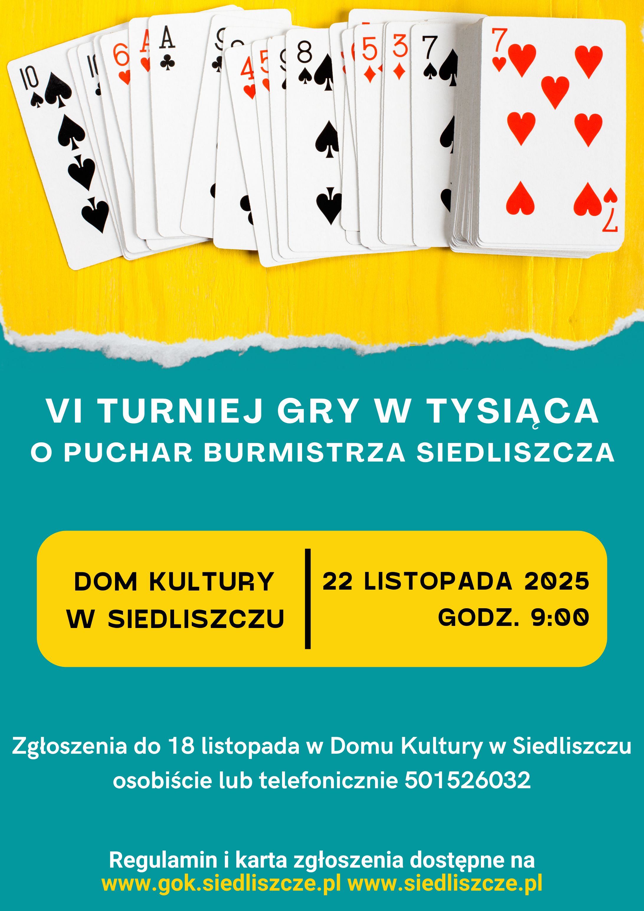 Zdjęcie poglądowe do artykułu: VI Turniej Gry w Tysiąca o Puchar Burmistrza Siedliszcza ( )