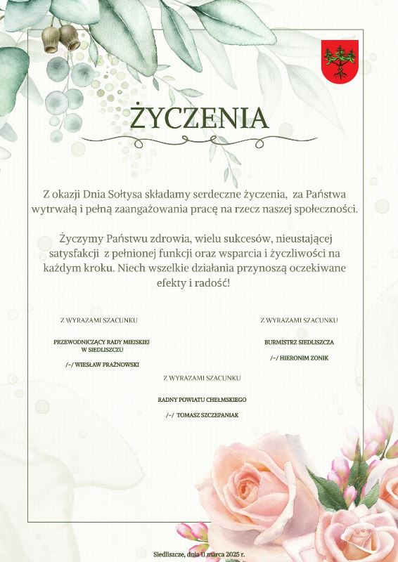 Podziękowania dla sołtysów