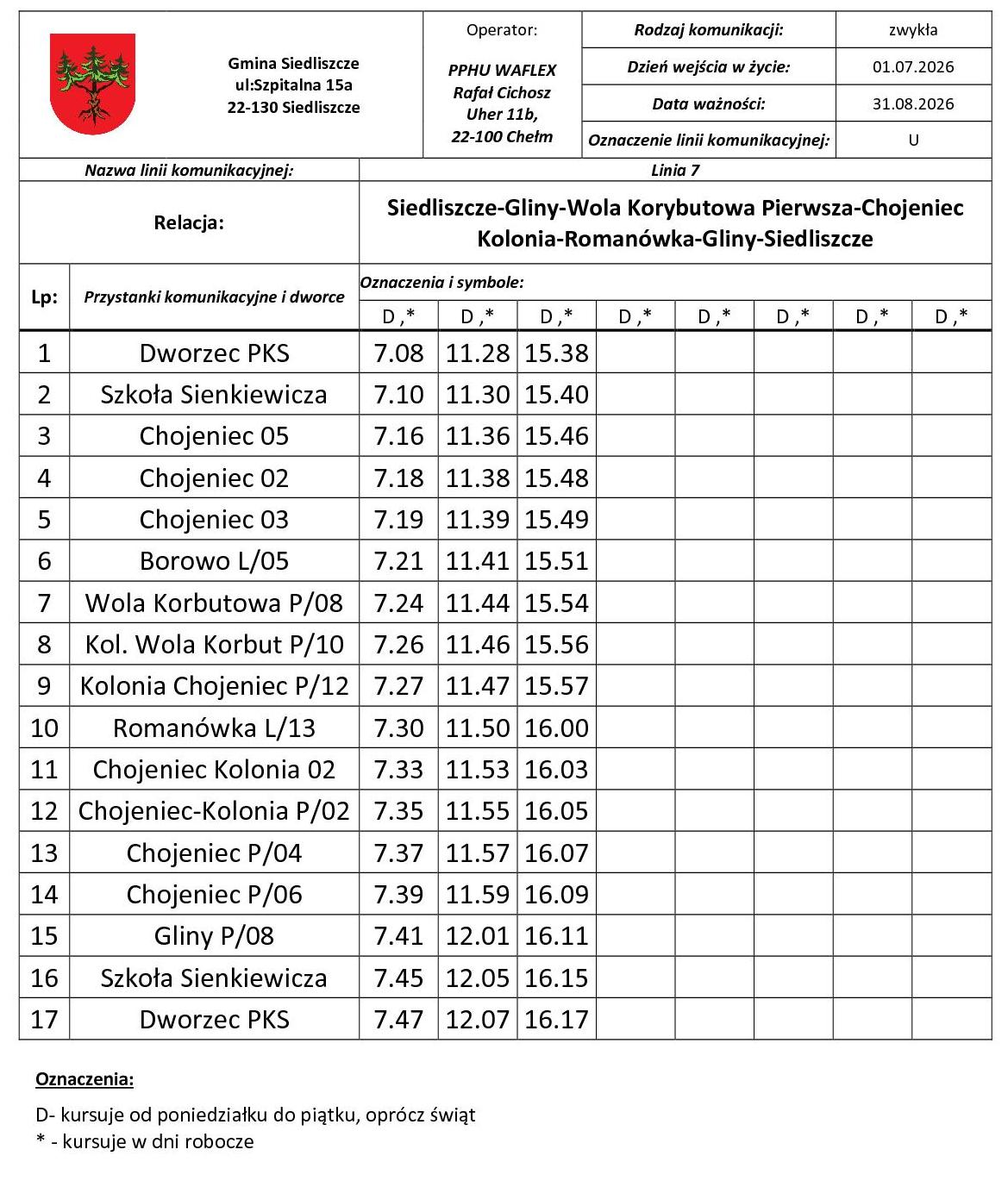 Linia Wakacyjna 7v