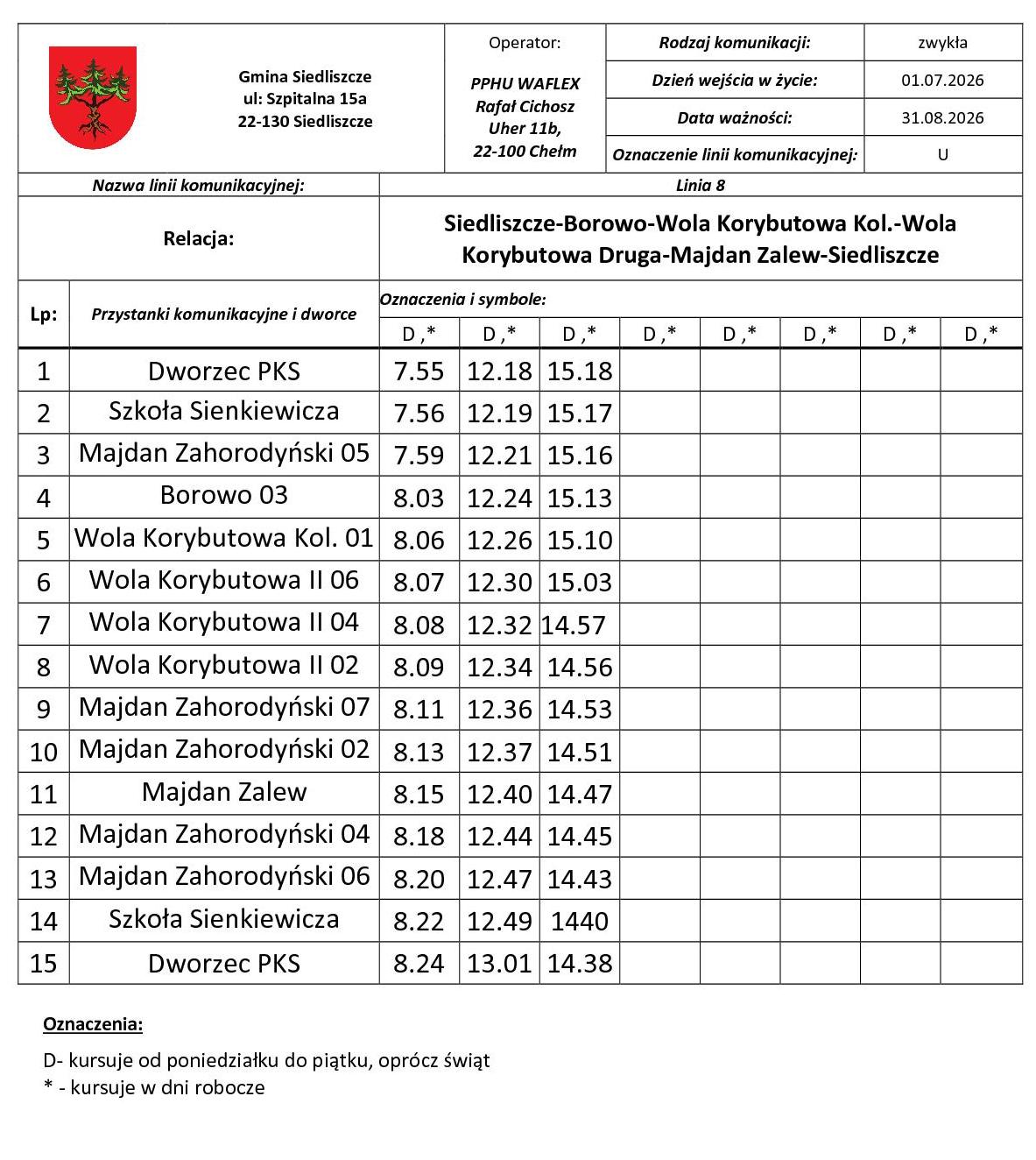 Linia Wakacyjna 8v